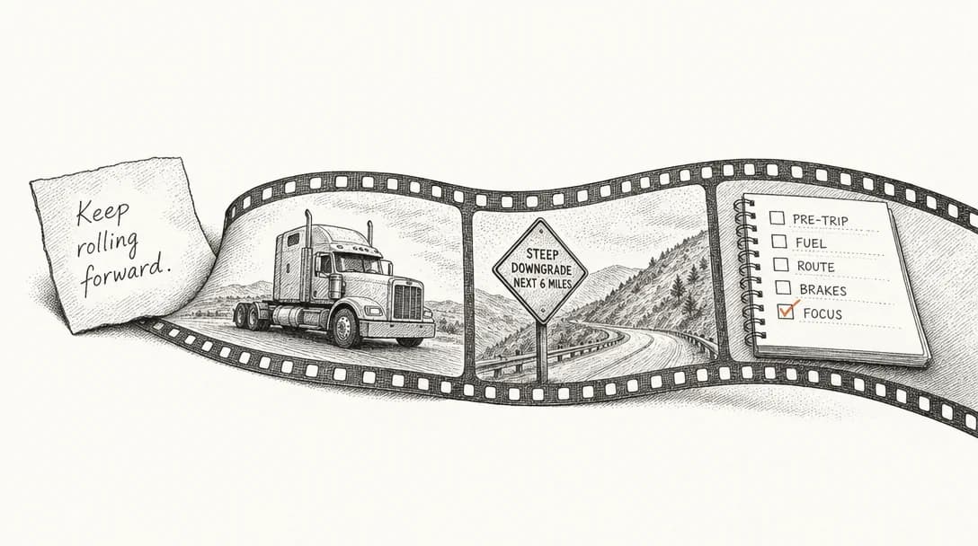 A typed sentence becoming a strip of film frames with script, narration, captions, and a final approval check.